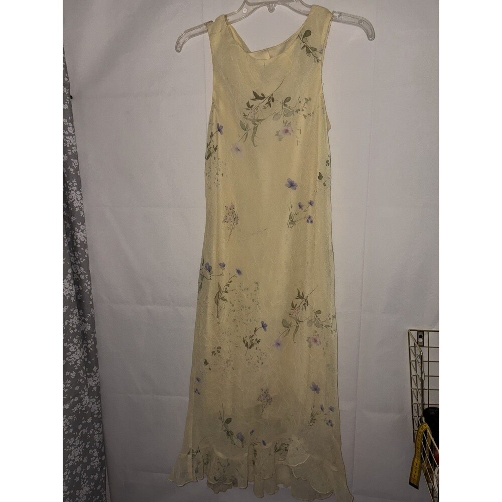 Jodi Kristopher Dress Size 9/10 Size 90s Vintage Floral Overlay Ethereal Fairy